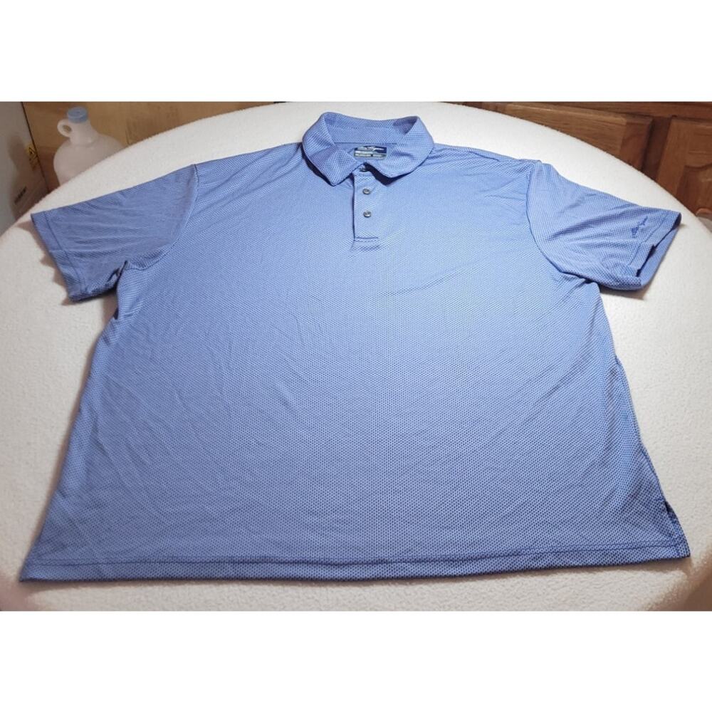 Ben Hogan Performance Mens Shirt 2XL S/S Blue Golf Polo Preppy Collared Street